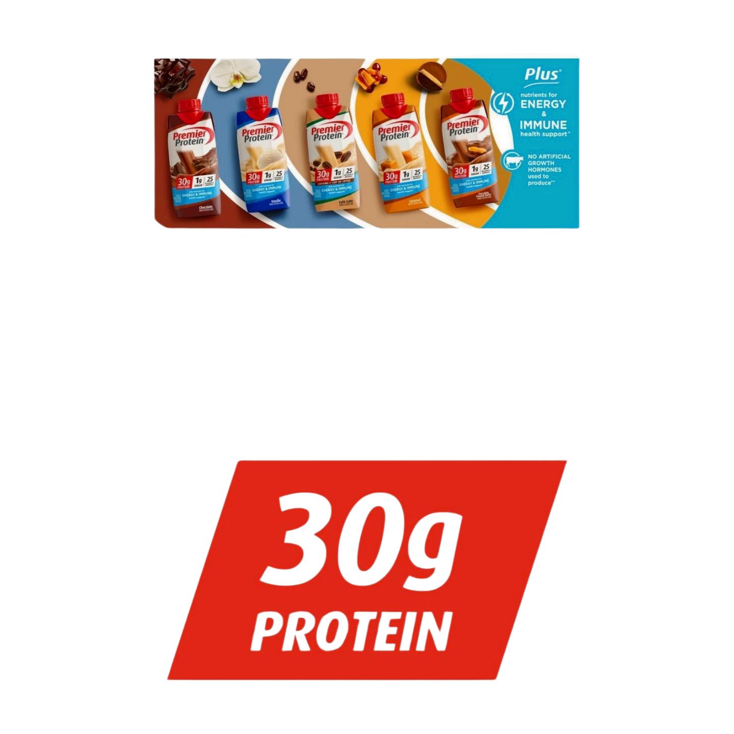 Premier Protein Shake, Vanilla, 30g Protein, 1g Sugar, 11 oz, 18 Pack