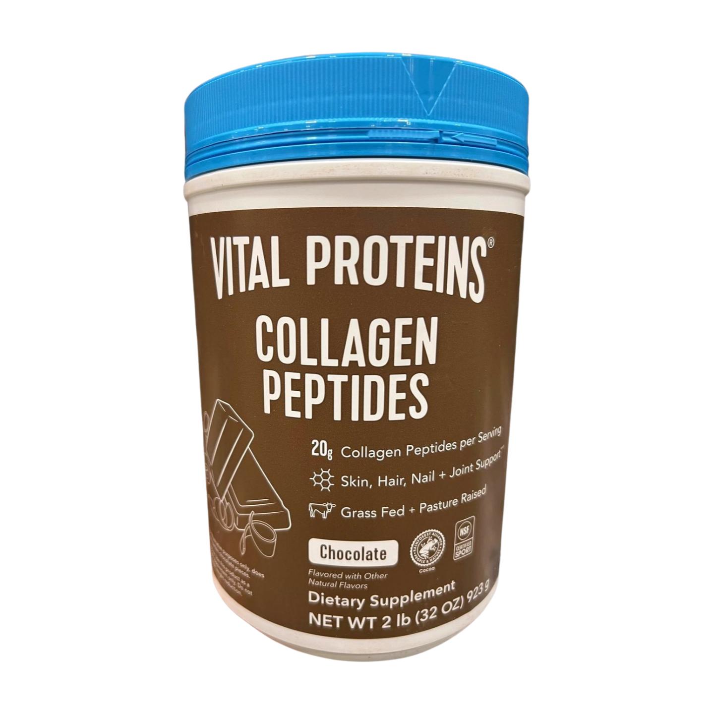 Vital Proteins Grass-Fed Collagen Peptides Powder, Chocolate, 2 lb (32 oz)