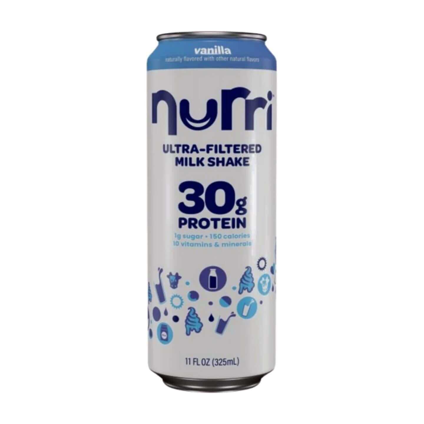 Nurri 12-Pack Ultra-Filtered Vanilla Protein Shake, 30g Protein, 1g Sugar, Lactose-Free, 12 x 11 Fl Oz