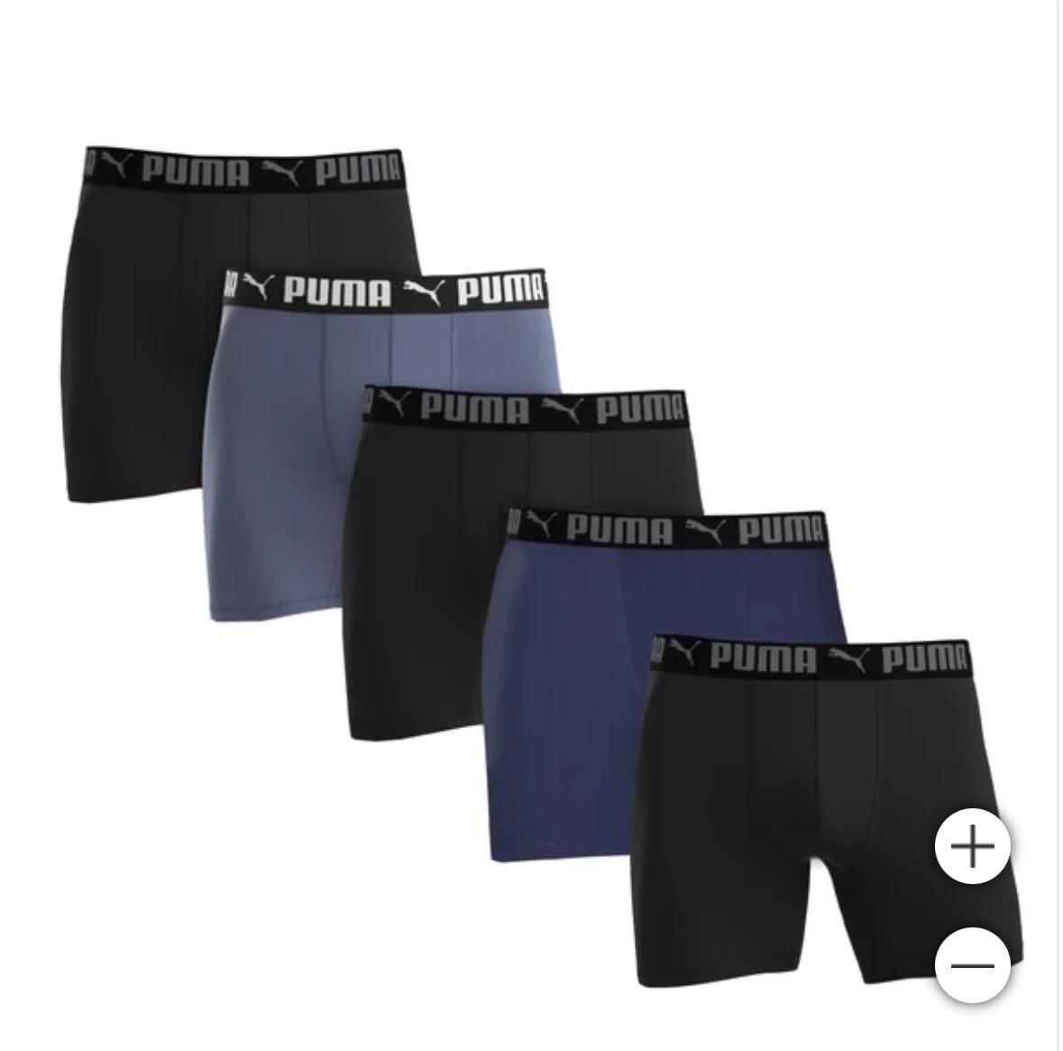 Puma Men's Tag Free Boxers Brief Pack of 5. Large| Medium| XL.