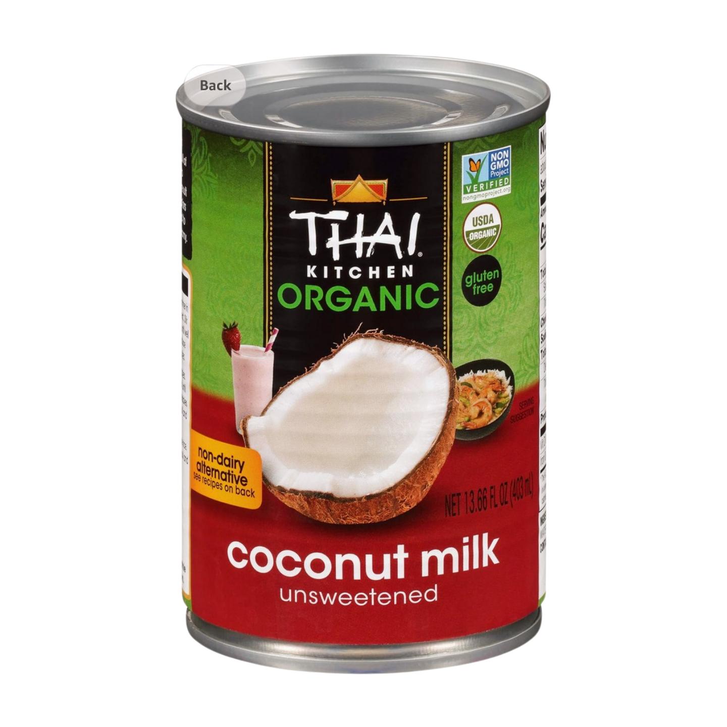 Thai Kitchen Organic Unsweetened Coconut Milk, 13.66 oz, Pack of 6