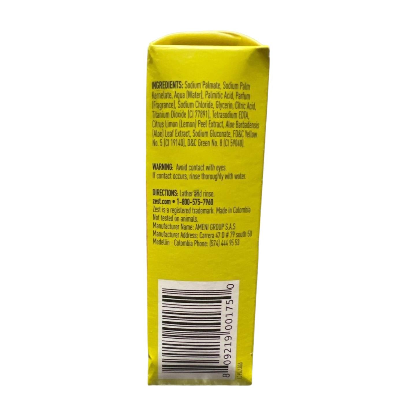 Zest Lemon Peel & Aloe Soap, 7.05 oz, Pack of 6