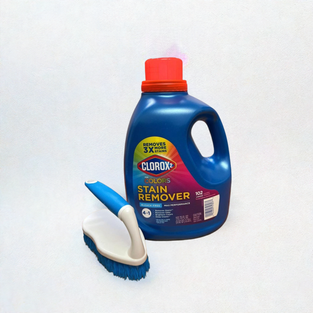 Clorox Max Performance Bleach-Free Stain Remover & Color Brightener, 112.75 Fl Oz, 102 Loads + Free Laundry Cleaning Brush